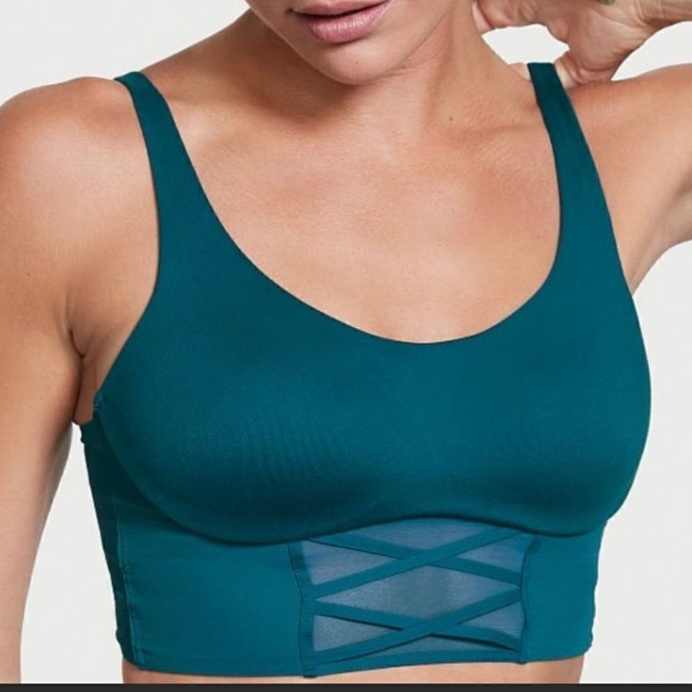 Victoria’s Secret Allegro Lightweight Medium Support Lined sport bra teal 36DD